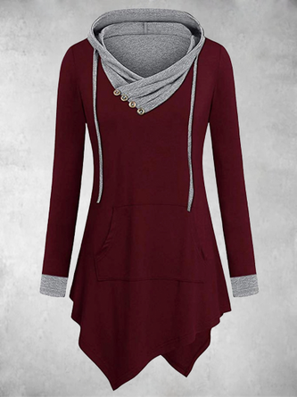 Hooded knitted long sleeve dress