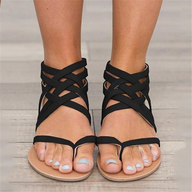Andynzoe Women Flip Flops Plus Size Sandals Casual Flat Sandals with ...