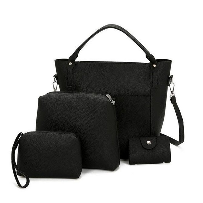 Women 4 PCS Versatile PU Leather Bucket Bag High-end Hobos Bag Handbag