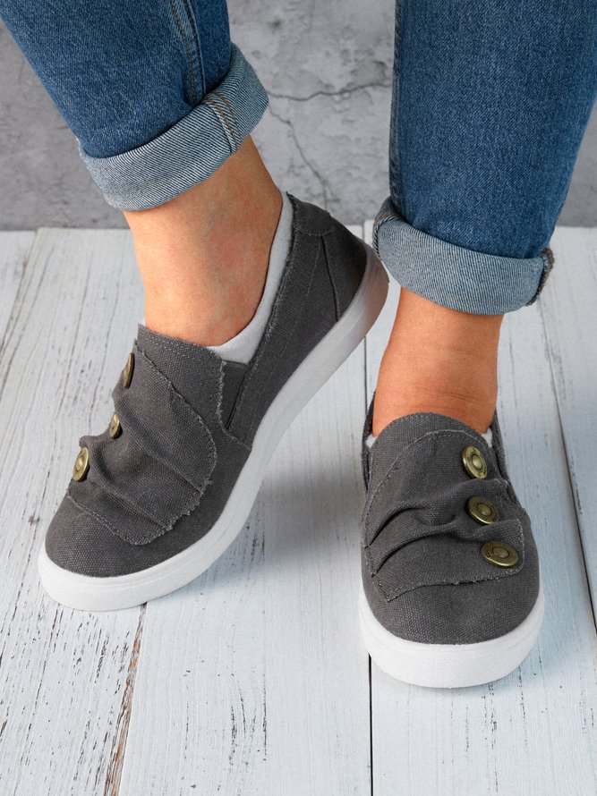 Women Casual Button Comfy Sneakers