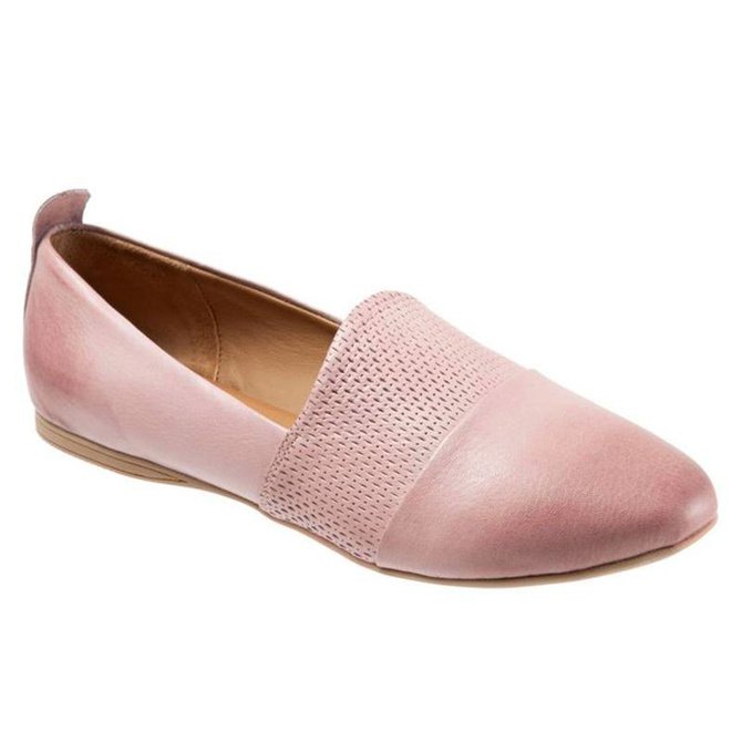 Andynzoe Women Elegant Super Soft Leather Slip On Perforated Detail Loafers