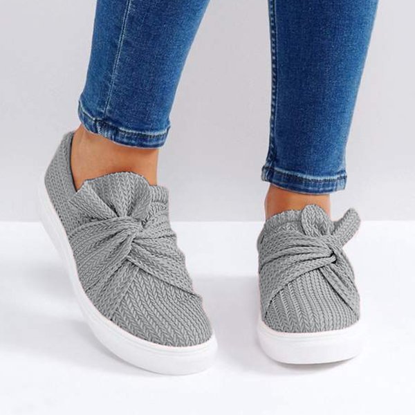 Andynzoe Summer women's mad love Fashion Trends Shoes Knitted Twist Pink bow-knot Casual sneakers