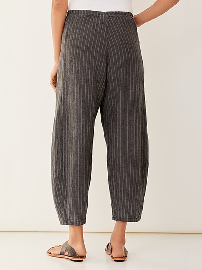 Striped Casual Pockets Pants