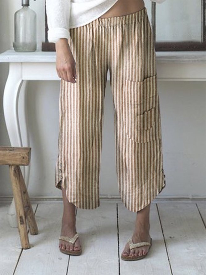 Women Summer Stripes Boho Pants
