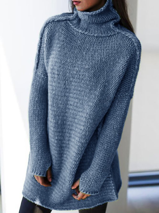 Andynzoe Turtleneck Knitted Long Sleeve Sweaters Pullovers Jumpers