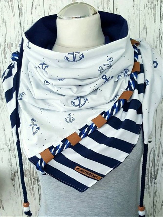 Casual Basic Daily Blue Scarf