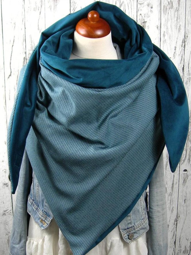 Blue Striped Casual Cotton Scarves