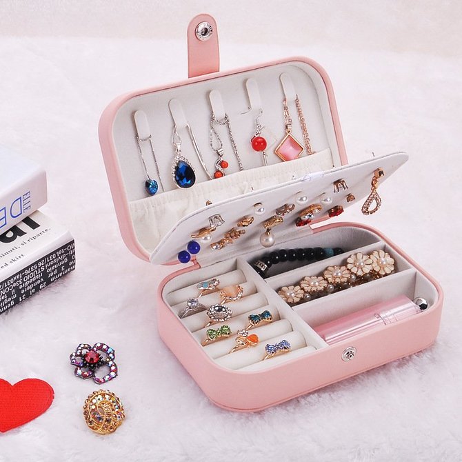 3-Layer Jewelry Organizing Leather Case
