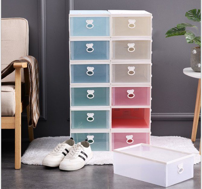 1pc Drawer Design Shoes Storage Box