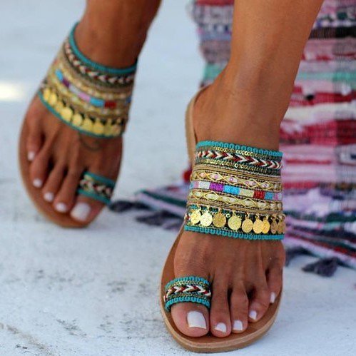 Blue Summer Denim Sandals