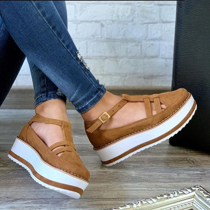 Women Casual Daily Comfy Buckle Strap Sneakers