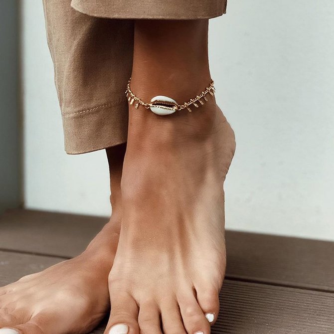 Beach Metal Shell Anklet