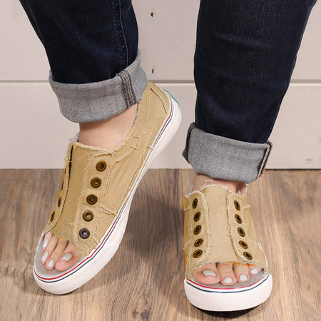 Sports Distressed  Canvas Summer Rivet Sneakers