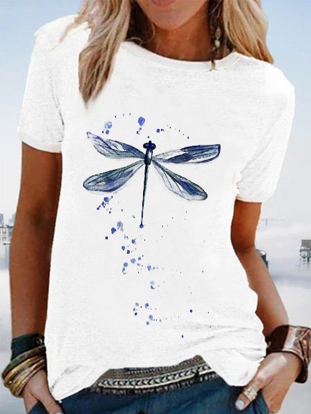 Cotton-Blend Casual Graphic T-shirt