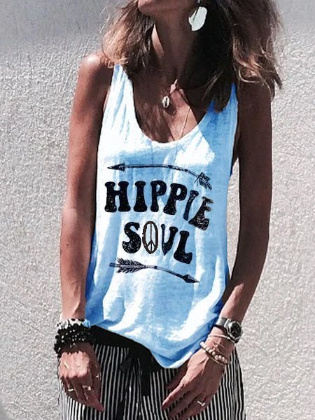 Casual Sleeveless Letter Shirt & Top