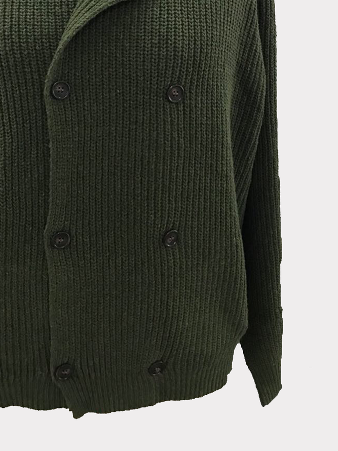 Green Casual Plain Sweater
