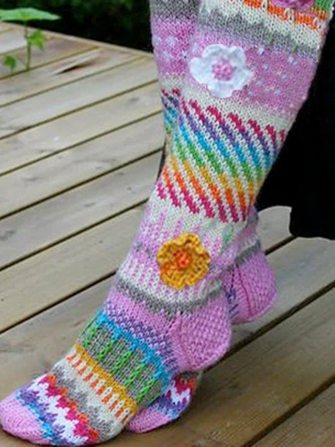 Warm socks, piled socks, colorful socks