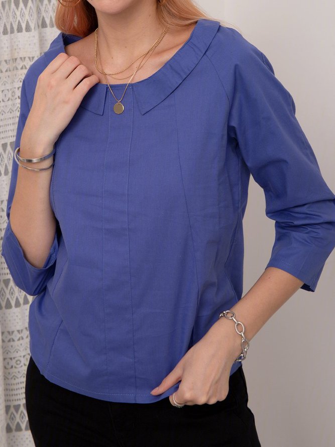 Solid Casual Long Sleeve Blouse