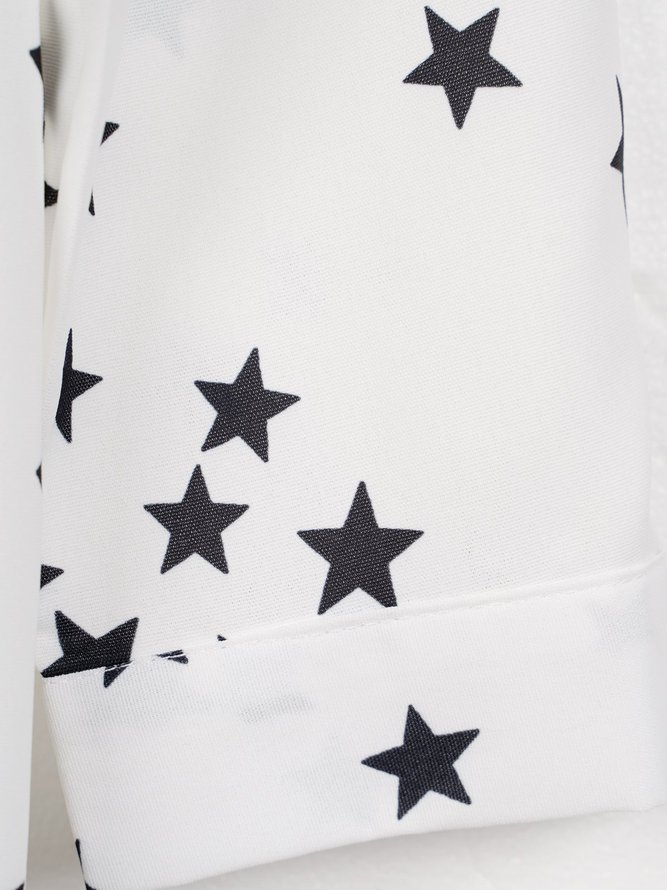 Half sleeve star print casual holiday shirt
