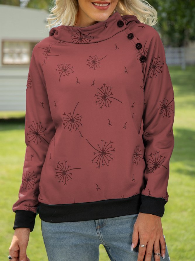 Casual Floral-Print Sweatshirt