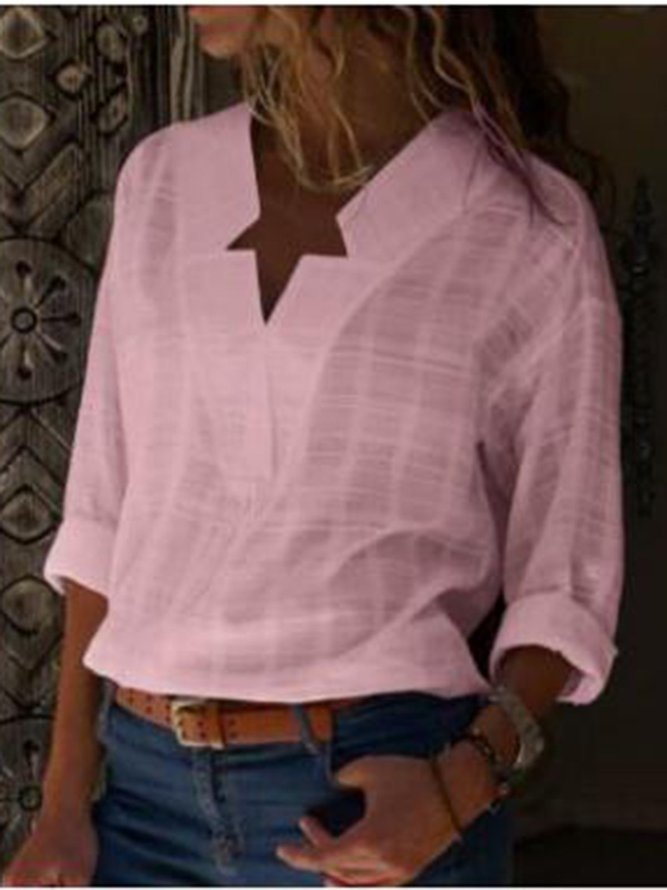 Sexy V Neck Pure Color Blouses
