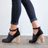 Andynzoe Womens Retro Ankle Strap Chunky Heel Ankle Boots