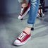 Andynzoe Big Size Pure Color Lace Up Casual Canvas Flat Shoes