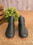 Andynzoe Women Round Toe Flat Heel  Casual Comfy Daily Adjustable Soft Leather Booties