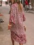 5 Colors Summer Bohemian Style V Neck Sexy Printed Weaving Dress