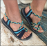 Andynzoe Multiple-color Tie Cross Women's Sandals