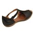 Andynzoe s Vintage Black Flat Peep Toe Slip-on Sandals