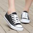 Womens Simple Casual Canvas Lace-Up Sneakers