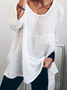Solid Casual Long Sleeve Top