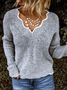 Solid Loose Fit Women Pullover Sweaters