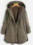 Casual Pockets Cotton-Blend Fleece Coat