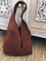 Brown Vintage Suede Solid Backpack
