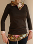 Printed Casual Cotton-Blend Long Sleeve T-shirt