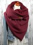 Red Casual Cotton Solid Scarves