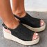 Andynzoe Platform Peep Toe Weaving Sandals