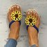 Summer Sunflower Design Toe Post Flat Slipper Beach Sandals