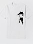 Casual Cat Printed T-shirt & Top