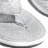 Silver Summer Artificial Leather Rhinestone Seaside Slippers