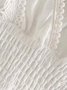 White Cocoon Cotton Long Sleeve Guipure Lace T-shirt