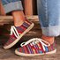 Flower Cloth Flat Heel All Season Hiking Lace-Up Sneakers