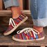 Flower Cloth Flat Heel All Season Hiking Lace-Up Sneakers
