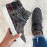 Gray Flat Heel Date Zipper Boots