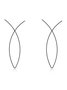 Womens Silver Minimalist Hollow Fish-Shaped Earrings