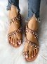 Andynzoe Imitation Pearls Casual Bohemia Slip-On Sandals