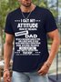 Men I get My Attitude From My Freaking Awesome Dad Waterproof Oilproof And Stainproof Fabric Casual Crew Neck T-Shirt