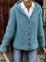 Hooded Long Sleeve Knitted Cardigan Sweater Sweater coat